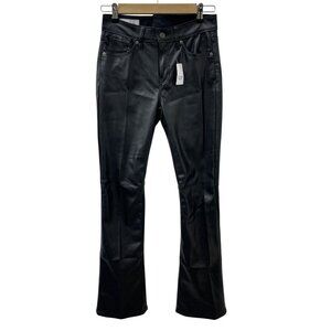 Gap Baby Slim Boot Mid Rise Vegan Faux Leather Pants Black Women's 26/2R NWT‎